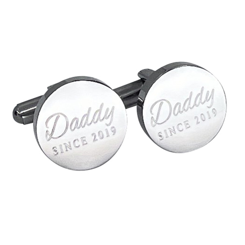 Round 'Happy Fathers Day' Cufflinks