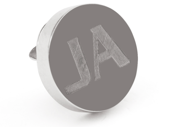Personalised Engraved Round silver lapel Pins