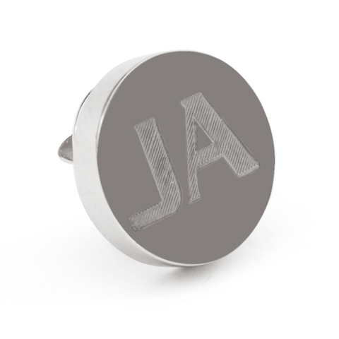 Personalised Engraved Round silver lapel Pins