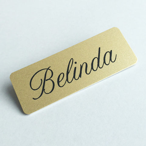 Personalised Printed Gold Name Badges