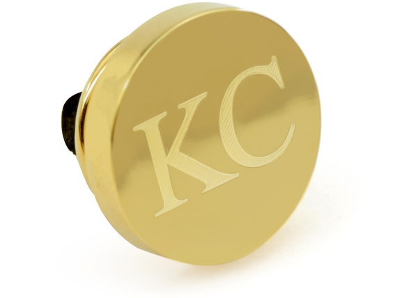 Personalised Engraved Round Gold lapel Pins