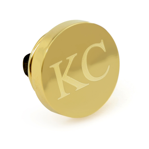 Personalised Engraved Round Gold lapel Pins