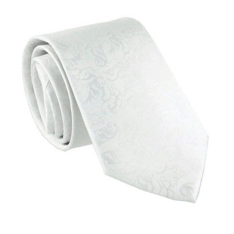 Heavenly White Patterned Tie