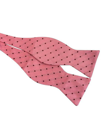 Tie Your Own Bow Tie - Pink with Burgundy Polka Dot