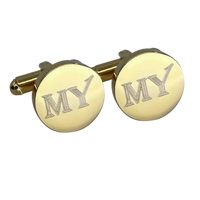 Personalised Engraved Round Gold Cufflinks