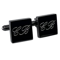 Personalised Engraved Square Gunmetal Cufflinks