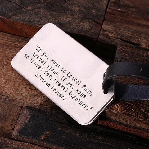 Personalised Luggage Tag with Leather Band