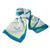 Blue White and Green Custom Made Polyester Satin Scarf - Digital Express