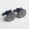 Personalised Gunmetal Engraved Round Cufflinks