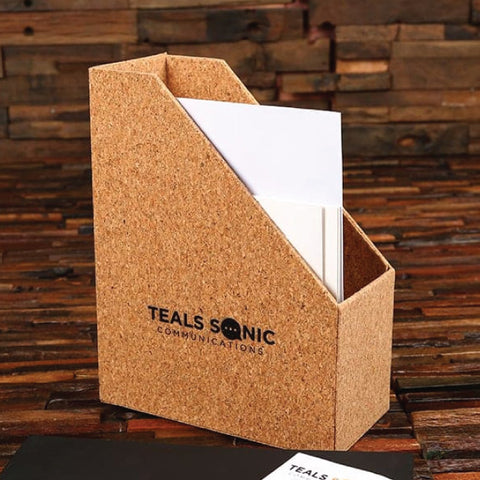 Personalized Cork Board File, Magazine & Notebook Organizer