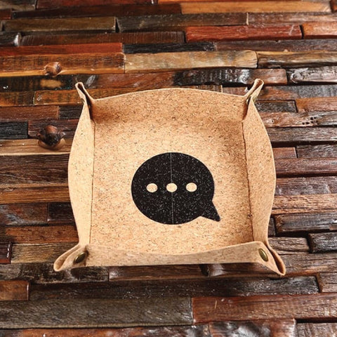 Personalized Cork Board Valet Tray Holder For Everyday Items