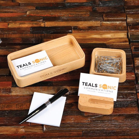 Personalized Trolly Wood Desk Organizer Corporate Gift Ideas