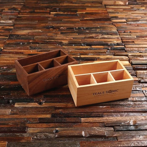 Personalized Walnut Or Maple Desk Organizer Business Gifts