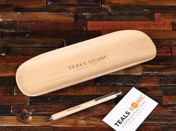 Personalized Wood Tray Desk Organizer Promotional Product