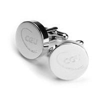 Personalised Silver Engraved Round Cufflinks