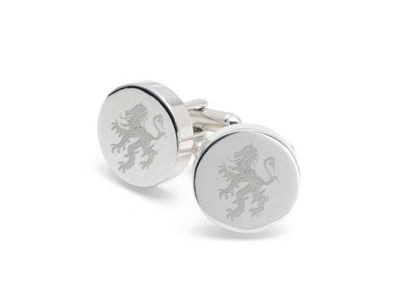 Personalised Silver Engraved Round Cufflinks