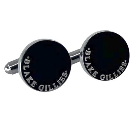 Personalised Gunmetal Engraved Full Name Round Cufflinks