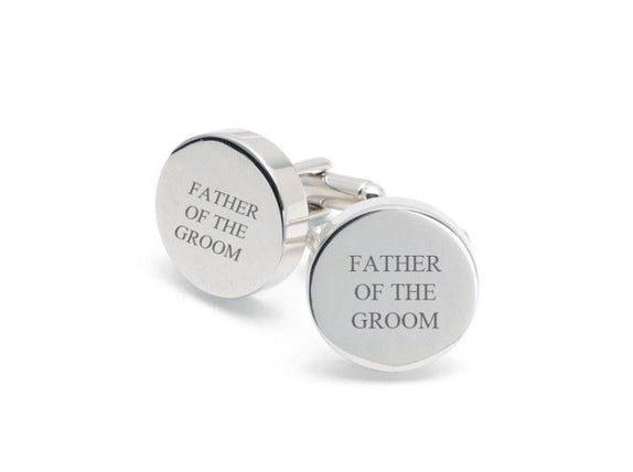 Personalised Silver Engraved Round Cufflinks