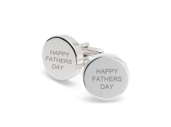 Personalised Silver Engraved Round Cufflinks