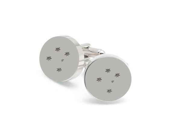 Personalised Silver Engraved Round Cufflinks