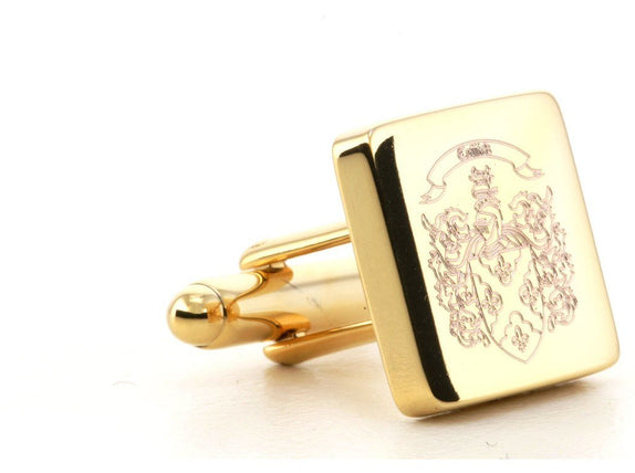 Personalised Engraved Square Gold Cufflinks