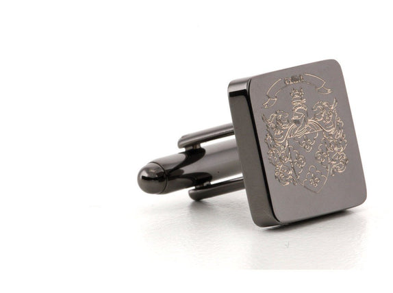 Personalised Engraved Square Gunmetal Cufflinks