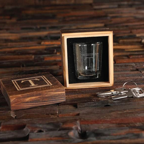 Personalized 2 Oz. Shot Glass With Mini Wood Gift Box
