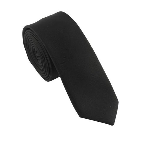 TNC Skinny Black Tie - Silk Textured