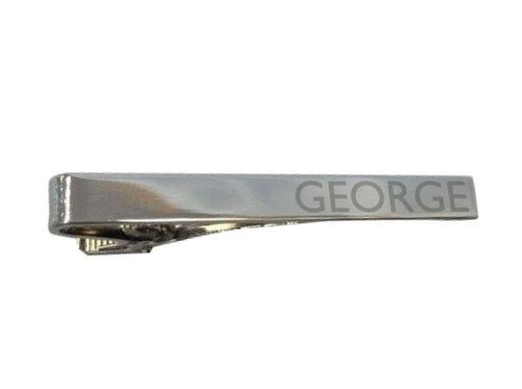 Personalised Long Silver Tiebar