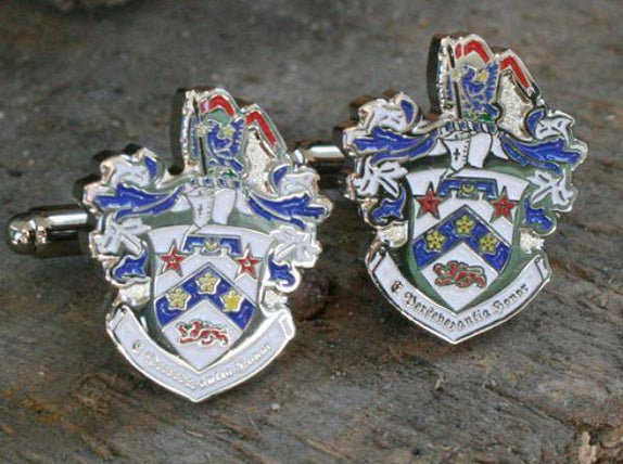 Custom Made Family Shield Cuffs in Enamel