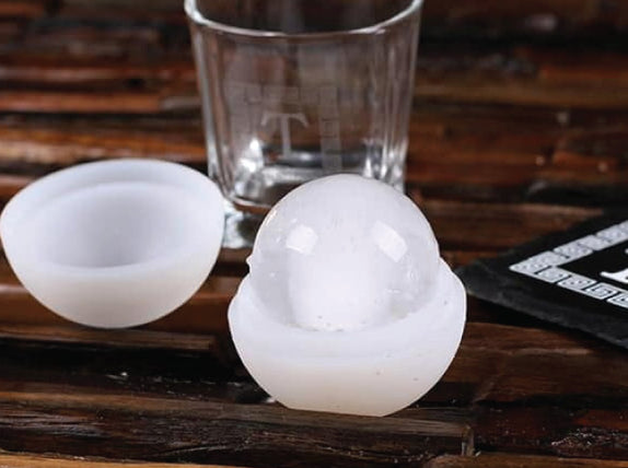 Whiskey Ball, Decanter, Whiskey Glass, Slate Coaster (Ice Ball Maker Mold), Printed Wood Box