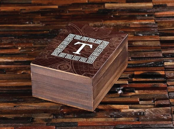 Whiskey Ball, Decanter, Whiskey Glass, Slate Coaster (Ice Ball Maker Mold), Printed Wood Box