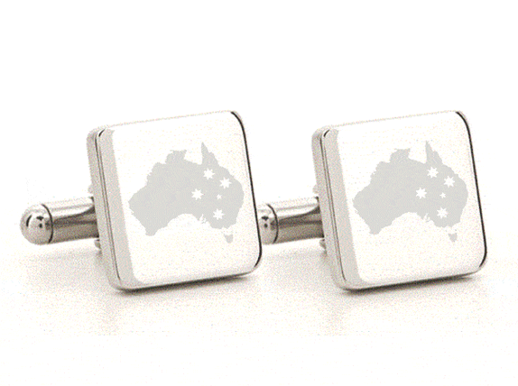 Engraved Australia Square Cufflinks