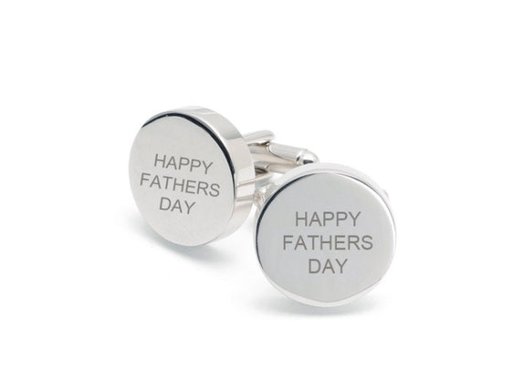 Round 'Happy Fathers Day' Cufflinks