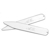 4x Personalised Initial Gold Collar Stays