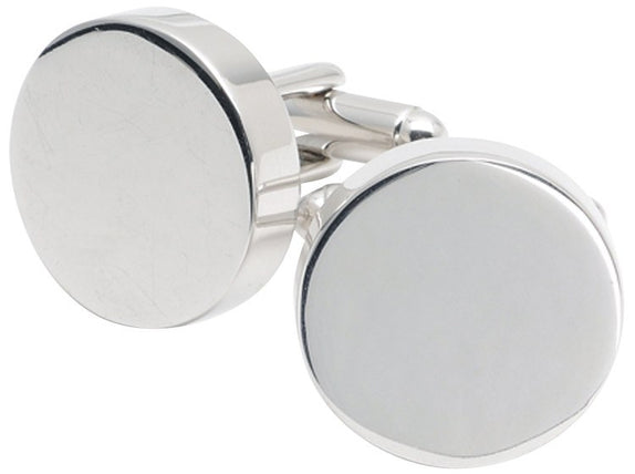 TNC Round Silver Cufflinks