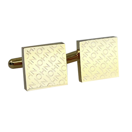 Engraved Diagonal Striped Gold Cuffs
