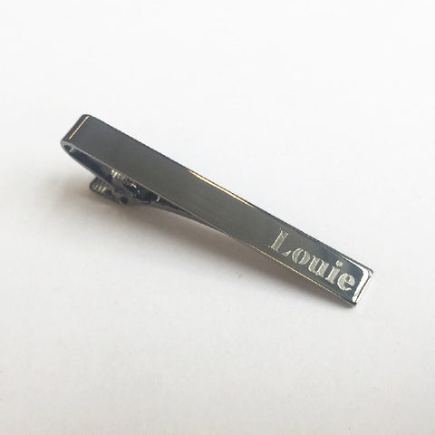 Personalised Long Gunmetal Tiebar