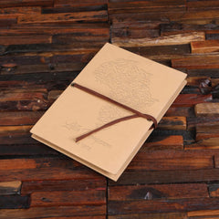 Accordion Style Notebook Scrapbook With Leather Closure Cream Hardcovers