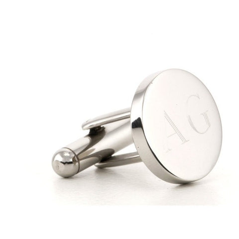 Personalised Round Engravable Silver Cufflinks