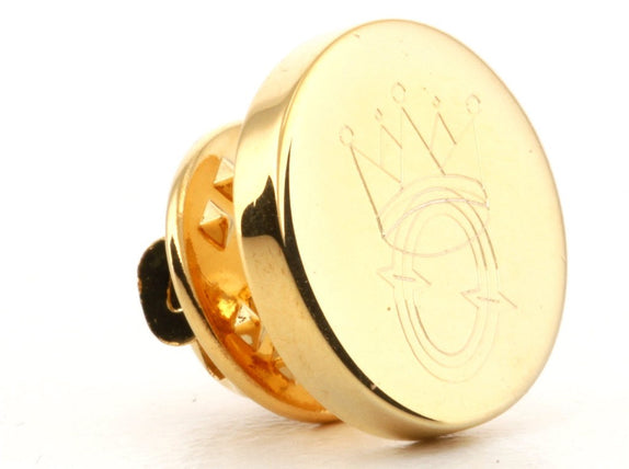 Logo Crest Engraved Round Gold lapel Pins