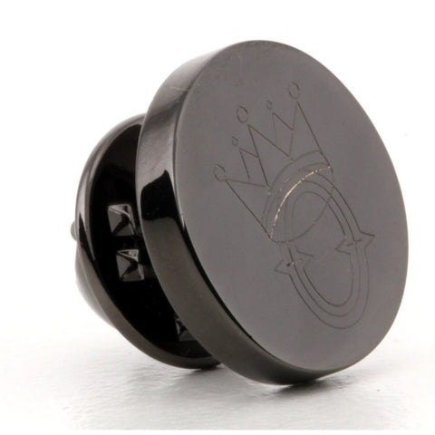 Logo Crest Engraved Round Gunmetal lapel Pins