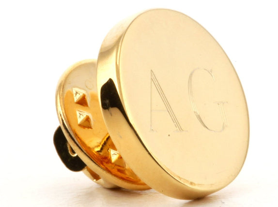 Personalised Engraved Round Gold lapel Pins