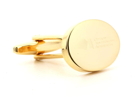 Corporate Oval Logo Gold Cufflinks