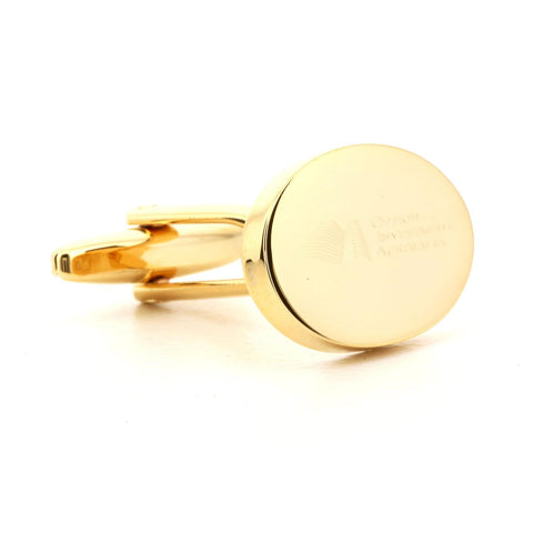 Corporate Oval Logo Gold Cufflinks