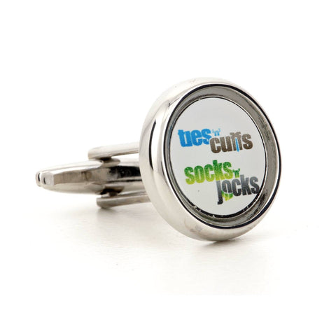 Corporate Printed Round Logo Cufflinks